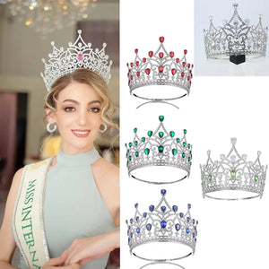 Luxury Miss Queen Baroque Crown Pageant Wedding Hair Jewelry y85