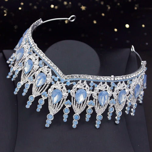 Luxury Opal Crystal Wedding Crown Princess Headwear Prom Bridal Headdress Bridal Crown Hair Jewelry Tiaras Accessories