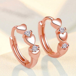 Trendy Heart Small Hoop Earrings Women Fashion Jewelry he180 - www.eufashionbags.com