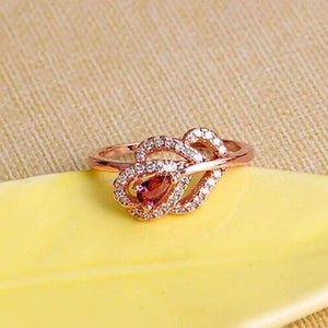 Red Pear Cubic Zircon Rings for Women hr205 - www.eufashionbags.com