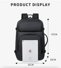 Cargar imagen en el visor de la galería, National Flag 40L Expandable Backpacks USB Charging Port 17 inch Laptop Bag Waterproof SWISS-Multifunctional Business Travel Bag