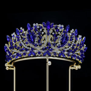 Purple Crystal Tiaras Crown Rhinestone Bridal Diadema Collares Headpieces bc73 - www.eufashionbags.com