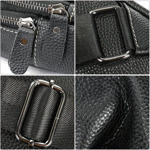 Genuine Leather Men's Shoulder Bag Designer Sling Bag Men's Chest Bags Black Travel Crossbody Slingback iPad Phone Pouch