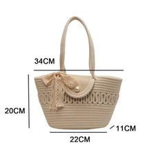 Load image into Gallery viewer, Cotton Rope Woven Bag Handbag Girls Handmade Desktop Storage Basket Cosmetic Organizert Box Picnic Basket