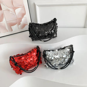 Sequin Crossbody Bags for Women Luxury Designer Fashion Party Handbags Trend Cluth Underarm Shoulder Bags