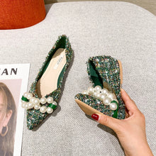 Cargar imagen en el visor de la galería, Spring Summer Pearls Women Flat Shoes Slip on Casual Flats q22