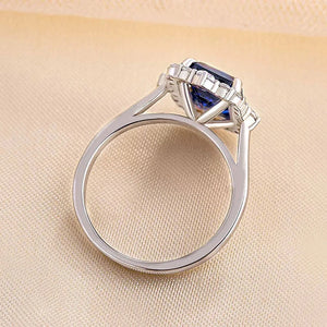 Blue Cubic Zirconia Women Rings for Wedding Geometric Shaped Engagement Jewelry n215