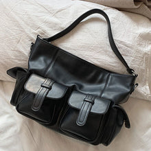 Laden Sie das Bild in den Galerie-Viewer, Retro Punk Style Hot Girls Underarm Bag Pu Leather Women&#39;s Shoulder Bags Fashion Design Multi-Pocket Handbags Purse