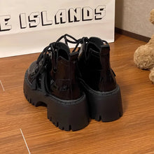 画像をギャラリービューアに読み込む, 2024 Spring Autumn British Style Retro Black Ankle Boots for Women&#39;s New Platform Thick Heel Short Boots High Heels Women Shoes