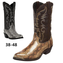 Load image into Gallery viewer, Men Women Mid-calf Boots Handmade Retro Western Cowboy Boots Leisure Casual Loafers - www.eufashionbags.com
