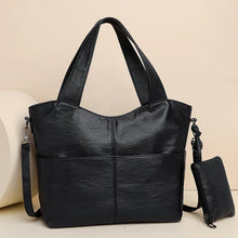 Load image into Gallery viewer, Big Black Shoulder Bags for Women Large Hobo Shopping Sac Quality Soft Leather Crossbody Handbag Travel Tote Bag