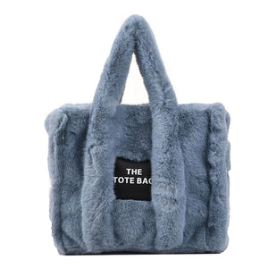 Fashion Faux Fur Shopping Bags Tote Purse Winter Women Shoulder Bag  s17
