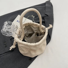 Cargar imagen en el visor de la galería, Pu Leather Mini Shoulder Bags for Women 2024 Designer Fashion Handbags Silver Drawstring Crossbody Bag
