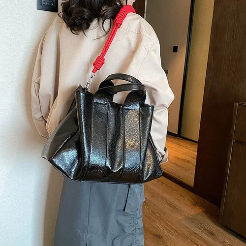 Silver PU Leahter Crossbody Bags for Women Winter Fashion Shoulder Bag x301