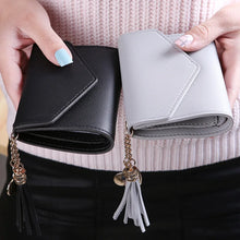 Load image into Gallery viewer, Fashion Short Women Wallets PU Leather Tassels Hasp Wallet Small Coin Purse W149
