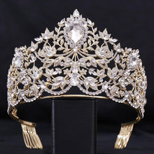 Charger l&#39;image dans la galerie, Large European Miss Universe Crystal Wedding Hair Accessories Crown Rhinestone Tiaras bc09 - www.eufashionbags.com