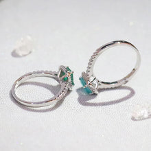 画像をギャラリービューアに読み込む, 925 Silver Promise Rings For Women Anniversary Gift Paraiba Emerald Tourmaline Gemstone Rectangle Finger Ring x26