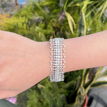 画像をギャラリービューアに読み込む, Luxury Chunky Cubic Zirconia Paved Wide Bridal Bracelets Jewelry Gift b169