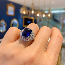Cargar imagen en el visor de la galería, Charms Retro 10*12mm Paraiba Ruby Emerald Adjustable Opening Engagement Ring x10