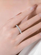 Cargar imagen en el visor de la galería, 925 Sterling Silver Stackable Finger Ring for Women 3mm Sparkling Clear Cubic Zirconia Ring x53
