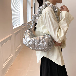 Fashion Bubble Pleated Down Bags Luxury Designer Handbags Messenger Purse q57