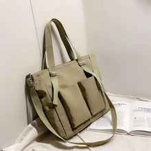 Laden Sie das Bild in den Galerie-Viewer, 2022 new Women&#39;s Bag Shopper Simple Fashion Zipper Handbags Nylon Waterproof  Large Capacity Tote Shoulder Bags For Women
