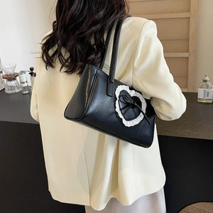 Bow  Shoulder Bags for Women 2024 Spring Y2k Fashion Underarm Bag Sweet Handbags and Purses