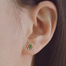 Load image into Gallery viewer, Dainty Green Imitation Opal Stud Earrings for Women Daily Wear Exquisite Ear Piercing Accessories