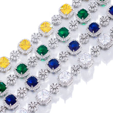 Charger l&#39;image dans la galerie, Silver Plated Square Charm Bracelets for Women Cubic Zirconia Engagement Party Jewelry b86