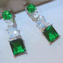 Laden Sie das Bild in den Galerie-Viewer, Fashion 925 Silver Needle Statement Earrings Emerald Paraiba Tourmaline Stone Drop Earrings x32