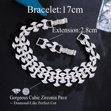 Laden Sie das Bild in den Galerie-Viewer, White Marquise Cut Cubic Zirconia Bracelets Chunky Luxury Bridal Jewelry