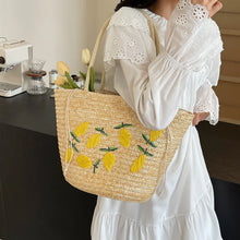 Load image into Gallery viewer, Sweet Design Weave Straw Shoulder Bags for Women 2024 Summer Fashion Small Tote Bags