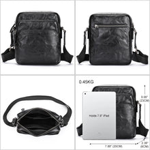 Carica l&#39;immagine nel visualizzatore di Gallery, Husband Shoulder Bags Genuine Leather Party Messenger Bag For Men Crossbody Side Pouch 7.9 Inch iPad Phone Pocket Flap
