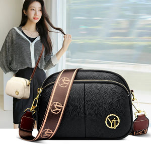 Classic Multifunctional Compartments Adjustable Wide Shoulder Strap Luxury PU Leather Shoulder Crossbody Bag a175