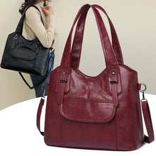 画像をギャラリービューアに読み込む, Solid Color Retro Brand Totes for Women 2024 Fashion PU Leather Shoulder Bag Shopper Handbag