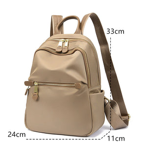 Luxury Genuine Leather And Oxford Women Backpack Fashion Travel Knapsack a25