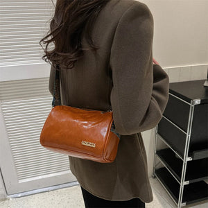 Women PU Leather Bag Retro Shoulder Strap Design Tote Bag q211