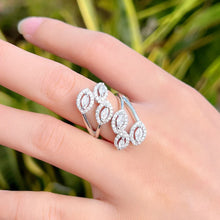Load image into Gallery viewer, Adjustable Bling CZ Leaf Shape Long Finger Rings for Women b97