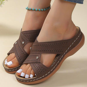 Soft Bottom Summer Women Sandals Luxury Low Heels Slippers Footwear - www.eufashionbags.com