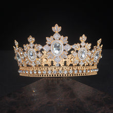 Charger l&#39;image dans la galerie, Royal Crystal Queen King Tiara and Crown Bridal Diadem Wedding Headpiece dc28 - www.eufashionbags.com