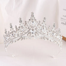 Charger l&#39;image dans la galerie, Fashion Silver Color Princess Rhinestone Crowns Tiaras Headdress Prom Wedding Hair Jewelry e62