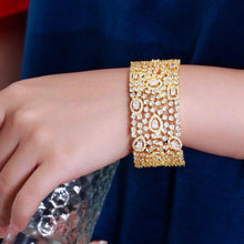 Load image into Gallery viewer, Luxury Chunky Cubic Zirconia Pave Wide Bridal Cuff Bangles for Women cb33 - www.eufashionbags.com