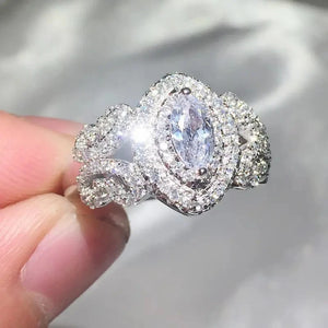 Women Rings with Brilliant Cubic Zirconia Silver Color Engagement Rings for Lover