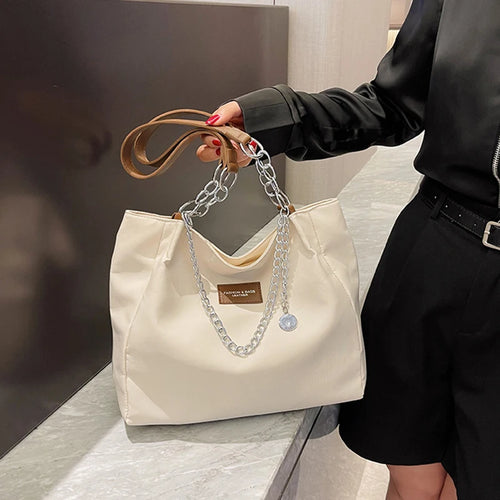 Literary Nylon Tote Bag For Women Large Shoulder Bag Fashion Strap Handbags Shopper Tote Bag
