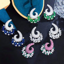 画像をギャラリービューアに読み込む, Luxury Cubic Zirconia Flower Stud Earrings Wedding Jewelry Gift b129