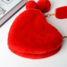 Load image into Gallery viewer, Red Women Plush Love Heart Bag Soft Shoulder bag Tote Purse q330