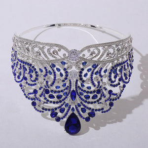 European Miss Universe Crystal Wedding Crowns Cubic Zircon Large Round Queen Rhinestone Tiaras Hair Accessories