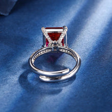 画像をギャラリービューアに読み込む, Blue Square Crystal Adjustable Rings Women Jewelry Sets Jewelry Vintage Gift