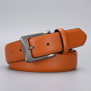 Luxury Designer Men PU Leather Brown Belts Pin Buckle Waist Strap Belt