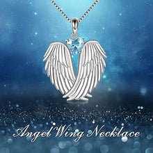 Load image into Gallery viewer, Green/Blue Heart Wing Necklace Cubic Zirconia Aesthetic Neck Accessories for Women y57